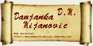 Damjanka Mijanović vizit kartica